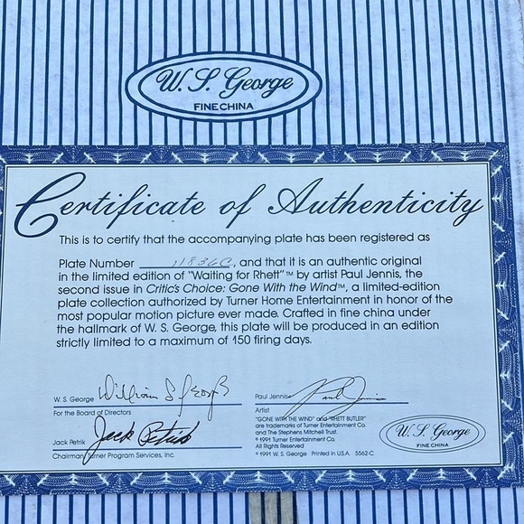 𝅺Gone with the Wind Scarlett O’Hara Collector’s Plate - Picture 4 of 4